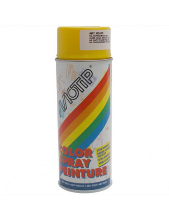 Bombe de peinture motip glycero brillant jaune colza spray 400ml ...