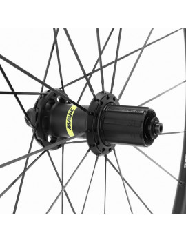 ROUES ROUTE 700 MAVIC KSYRIUM S25 NOIR 11V. COMPATIBLE 10V. SHIMANO (AVANT + ARRIERE) - A BLOCAGE POUR FREIN PATIN COMPATIBLE T