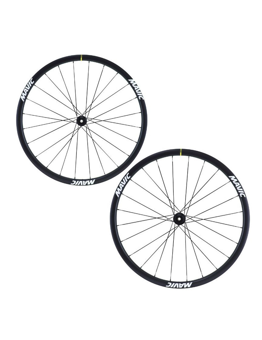 ROUES ROUTE 700 MAVIC KSYRIUM S30 DISC CENTERLOCK NOIR 11V. COMPATIBLE 10V. SHIMANO (AVANT + ARRIERE) - AXE TRAVERSANT 12x100 e