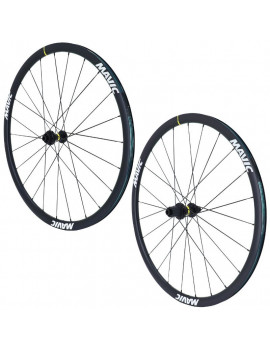 ROUES ROUTE 700 MAVIC KSYRIUM S30 DISC CENTERLOCK NOIR 11V. COMPATIBLE 10V. SHIMANO (AVANT + ARRIERE) - AXE TRAVERSANT 12x100 e