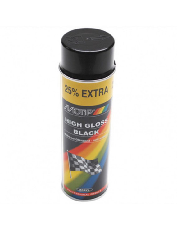 Bombe de peinture motip pro acrylique brillant noir spray 500ml (...