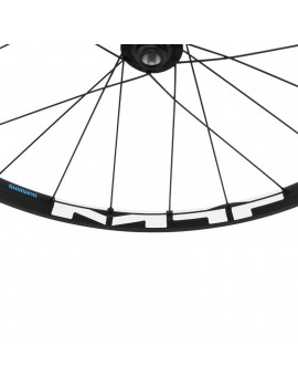 "ROUE VTT 29"" SHIMANO MT500 BOOST DISC CENTERLOCK AVANT NOIR PNEU AXE TRAVERSANT 15-110 - LARGEUR JANTE EXTERIEUR 29.6mm"