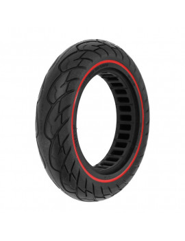 PNEU TROTTINETTE 10 X 2.125  NOIR LISERET ROUGE - PNEU PLEIN (DUALTRON - APOLLO ET AUTRES)