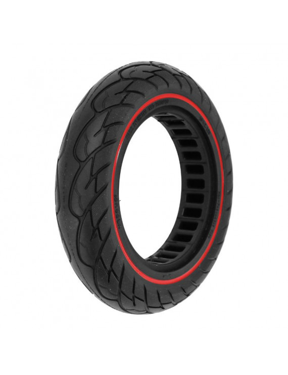 PNEU TROTTINETTE 10 X 2.125  NOIR LISERET ROUGE - PNEU PLEIN (DUALTRON - APOLLO ET AUTRES)