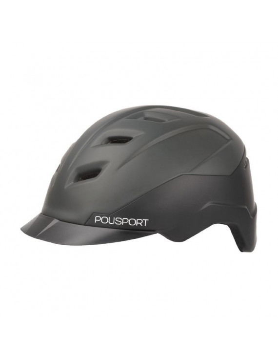 CASQUE VELO CITY ADULTE POLISPORT E CITY NOIR-GRIS TAILLE 58-61 SYSTEM QUICK LOCK