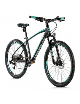 VELO MUSCULAIRE VTT 26 LEADER FOX FACTOR 2023 NOIR MAT-VERT CLAIR 8 V CADRE ALU 14 POUCES (TAILLE ADULTE 150 à 158 cm)