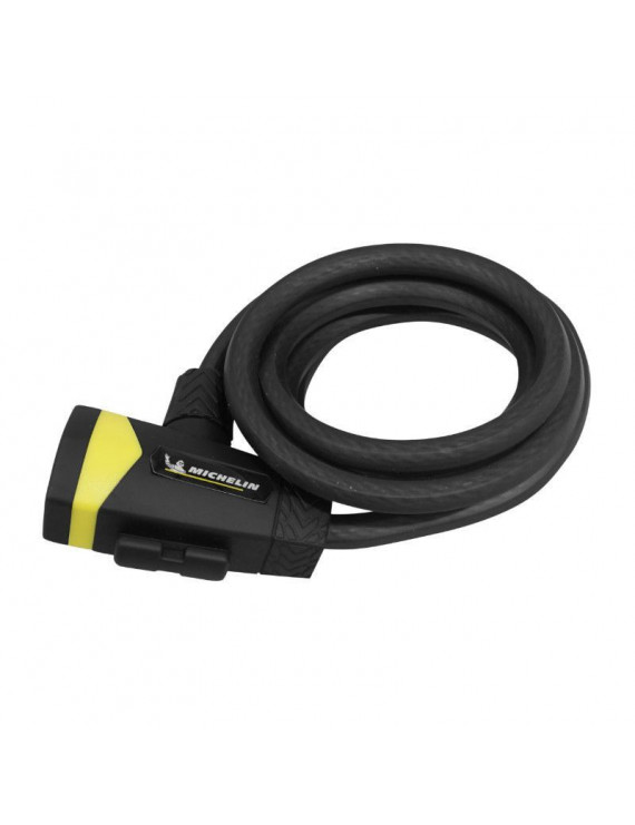 ANTIVOL VELO SPIRAL A CLE MICHELIN DIAM 12mm  LONG 2.00M  NOIR-JAUNE