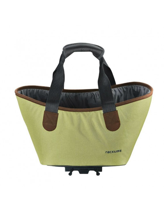 PANIER-SAC A MAIN VELO RACKTIME AGNETHA VERT FIXATION PORTE BAGAGE (L 34cm x L 26cm x h 37cm)  - COMPATIBLE SYSTEME RACKTIME SN