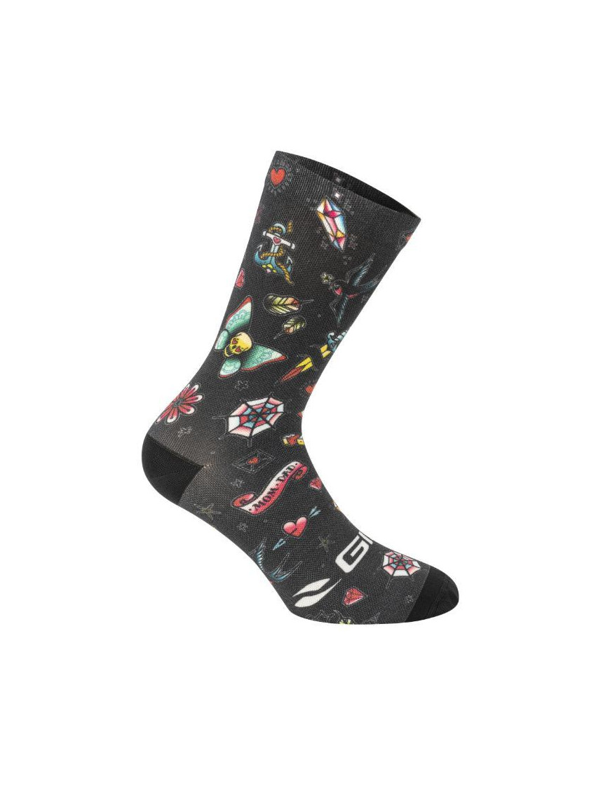 CHAUSSETTES-SOCQUETTES ETE GIST COMICS NOIR 38-42 - HAUTEUR 16CM (PAIRE)   -5863