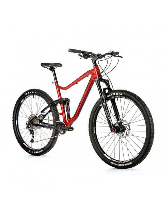 VELO MUSCULAIRE VTT LEADER FOX 29 TRION 2023 TOUT SUSPENDU HOMME ROUGE TIGRE 10V (CADRE 21,5'' - H55cm - XL - POUR ADULTE DE 18