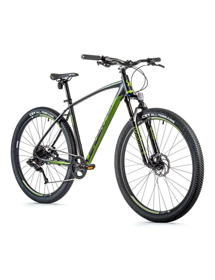 VELO MUSCULAIRE VTT 29 LEADER FOX ZERO 2023 NOIR MAT-VERT 9V CADRE 22 POUCES (TAILLE ADULTE 190 à 198 cm)