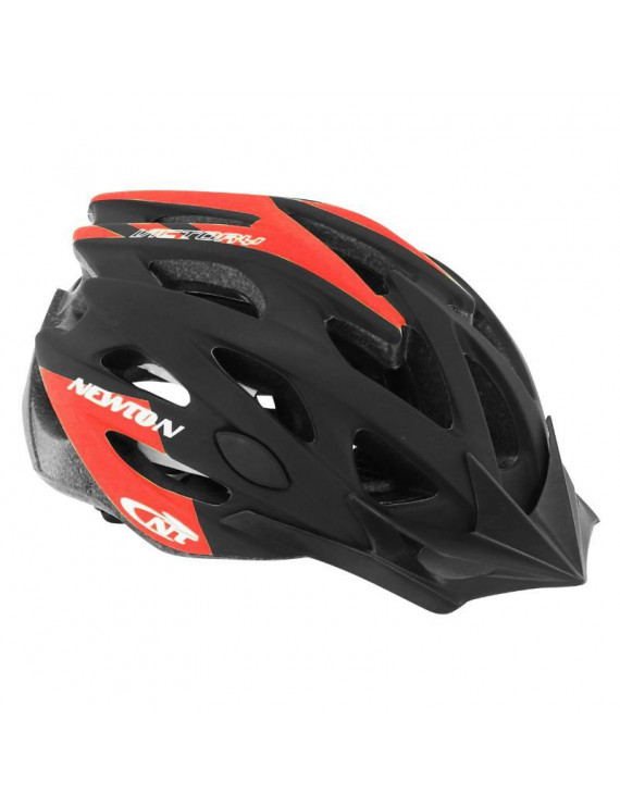 CASQUE VELO ADULTE NEWTON ROUTE-VTT VICTORY NOIR-ROUGE TAILLE 58-61 AVEC VISIERE ET LOCK (VENDU EN BOITE)