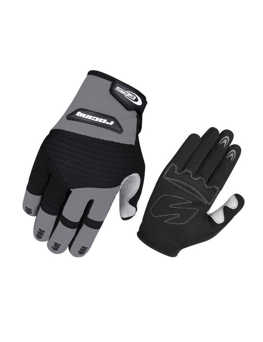 GANTS VELO VTT LONG GES RACING NOIR-GRIS XL (PAIRE SUR CARTE)