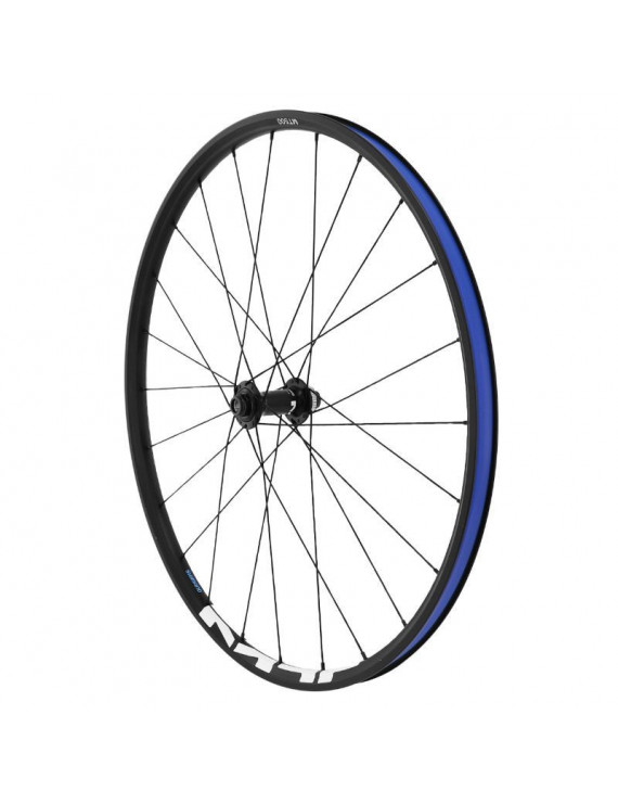 "ROUE VTT 27.5"" SHIMANO MT500 BOOST DISC CENTERLOCK AVANT NOIR PNEU AXE TRAVERSANT 15-110 - LARGEUR JANTE EXTERIEUR 29.6mm"