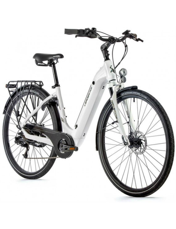 VELO ELECTRIQUE-VAE CITY 28 LEADER FOX INDUKTORA 2022 MIXTE BLANC 7V MOTEUR ROUE AR BAFANG 36V 45Nm BATTERIE 14Ah (16,5'' - H43