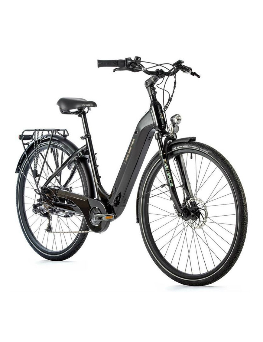 VELO ELECTRIQUE-VAE CITY 28 LEADER FOX INDUKTORA 2022 MIXTE NOIR 7V MOTEUR ROUE AR BAFANG 36V 45Nm BATTERIE 14Ah (16,5'' - H43c