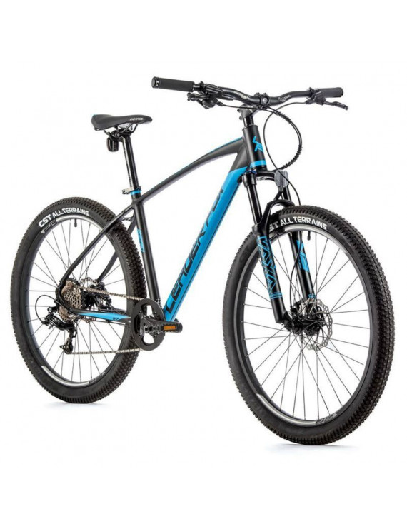 VELO MUSCULAIRE VTT 27,5 LEADER FOX ZERO 2023 NOIR-BLEU MAT 9V CADRE 16 POUCES (TAILLE ADULTE 160 à 168 cm)
