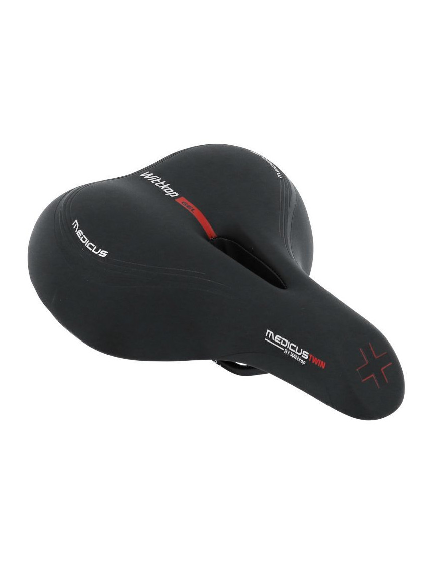 SELLE WITTKOP CITY GEL TWIN MEDICUS 3.0 UNISEX NOIR RELAXED 260x220mm MEMOIRE DE FORME (SUR CARTE)