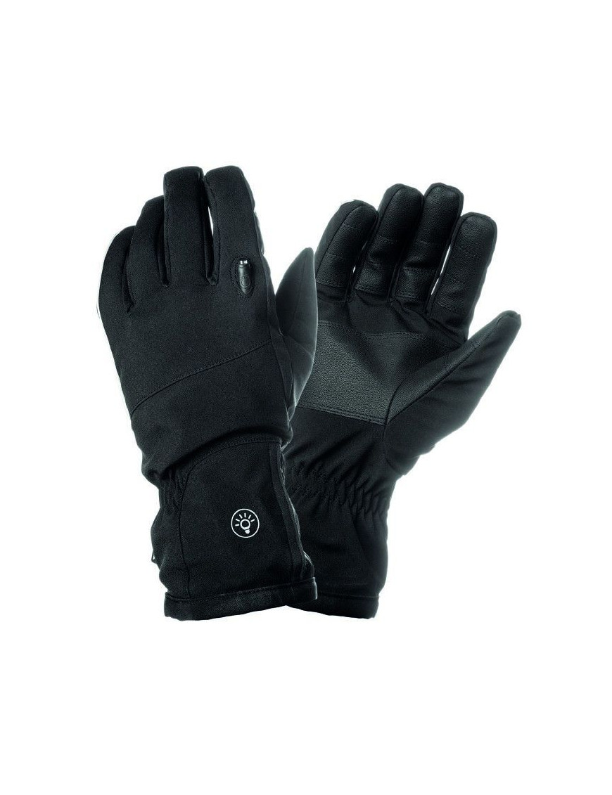 GANTS VELO CITY LONG TUCANO LUX NOIR TAILLE L AVEC ECLAIRAGE LED USB INTEGRE  (PAIRE SUR CARTE)