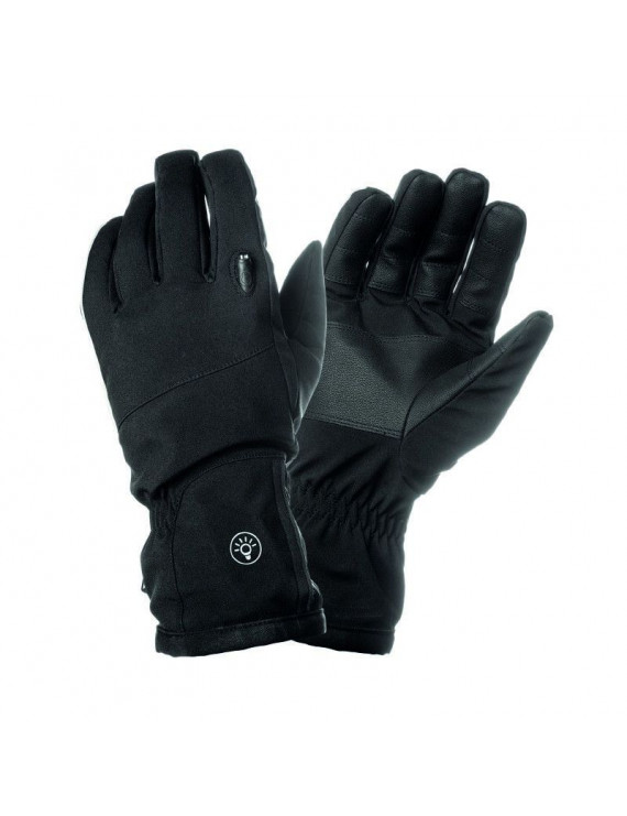 GANTS VELO CITY LONG TUCANO LUX NOIR TAILLE L AVEC ECLAIRAGE LED USB INTEGRE  (PAIRE SUR CARTE)