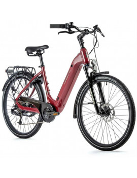 VELO ELECTRIQUE-VAE CITY 26 LEADER FOX LOTUS 2022 MIXTE ROUGE POURPRE 7V MOTEUR ROUE AR BAFANG 36V 45Nm BATTERIE 14Ah (16,5'' -