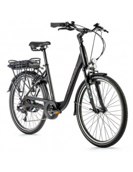 VELO ELECTRIQUE-VAE CITY 26 LEADER FOX LATONA 2022 MIXTE NOIR MAT 7V MOTEUR ROUE AR BAFANG 36V 45Nm BATTERIE 13Ah (18'' - H46cm