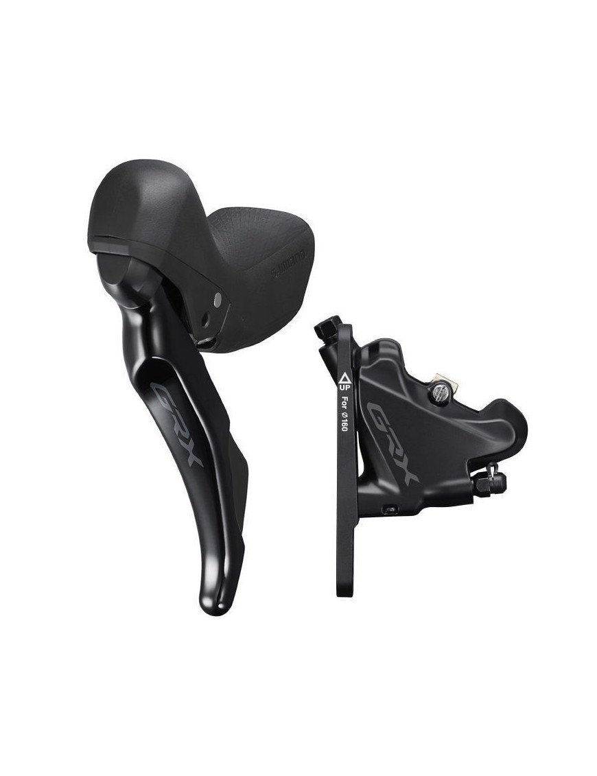 FREIN A DISQUE ROUTE HYDRAULIQUE SHIMANO GRX400 AVANT-GAUCHE 2x10V. GRAVEL DOUBLE NOIR (LEVIER-MANETTE AVEC ETRIER BR-R7070+DUR