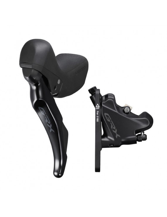 FREIN A DISQUE ROUTE HYDRAULIQUE SHIMANO GRX400 AVANT-GAUCHE 2x10V. GRAVEL DOUBLE NOIR (LEVIER-MANETTE AVEC ETRIER BR-R7070+DUR