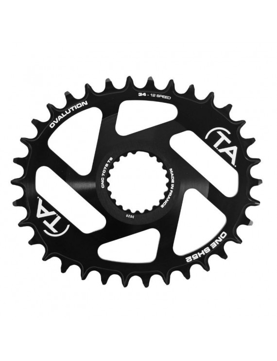 PLATEAU VTT DIRECT MOUNT POUR SHIMANO XTR M9100 - XT M8100 - SLX M7100  TA ONE SH52 OVAL 34DTS COMPATIBLE M900 10-11-12V. NOIR