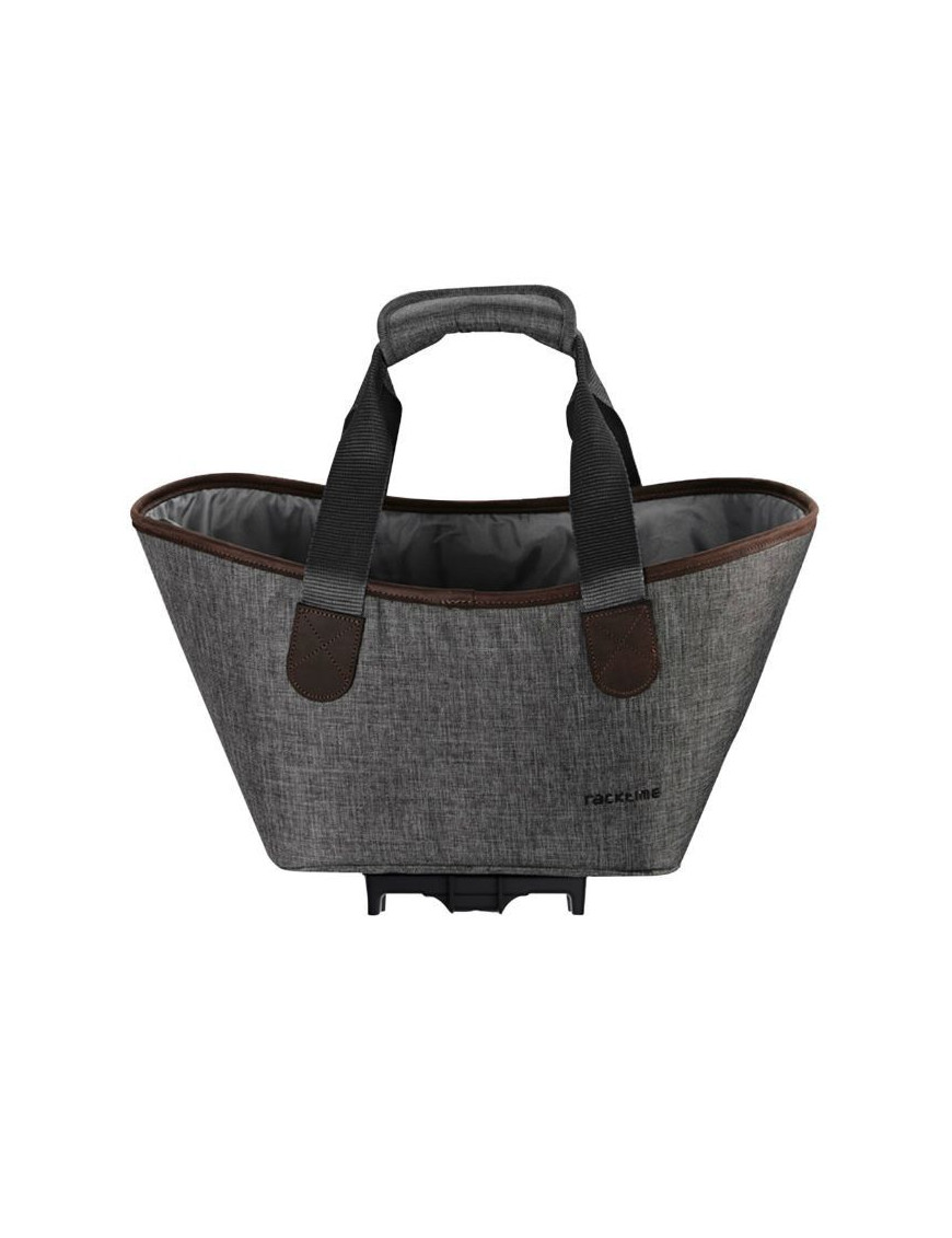 PANIER-SAC A MAIN VELO RACKTIME AGNETHA 2.0 GRIS FIXATION PORTE BAGAGE (L 34cm x L 26cm x h 37cm)  - COMPATIBLE SYSTEME RACKTIM