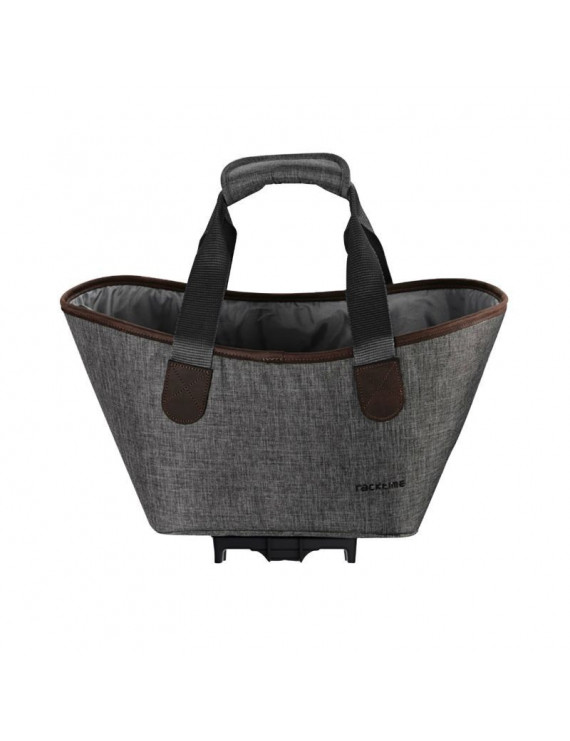 PANIER-SAC A MAIN VELO RACKTIME AGNETHA 2.0 GRIS FIXATION PORTE BAGAGE (L 34cm x L 26cm x h 37cm)  - COMPATIBLE SYSTEME RACKTIM