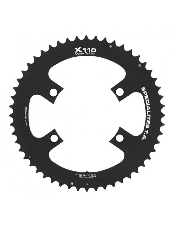 PLATEAU ROUTE 4BRA D.110 POUR SHIMANO TIAGRA 4700 TA X110 WS 52DTS EXTERIEUR COMPATIBLE SORA 3000-CLARIS 2000 NOIR 9-10V.
