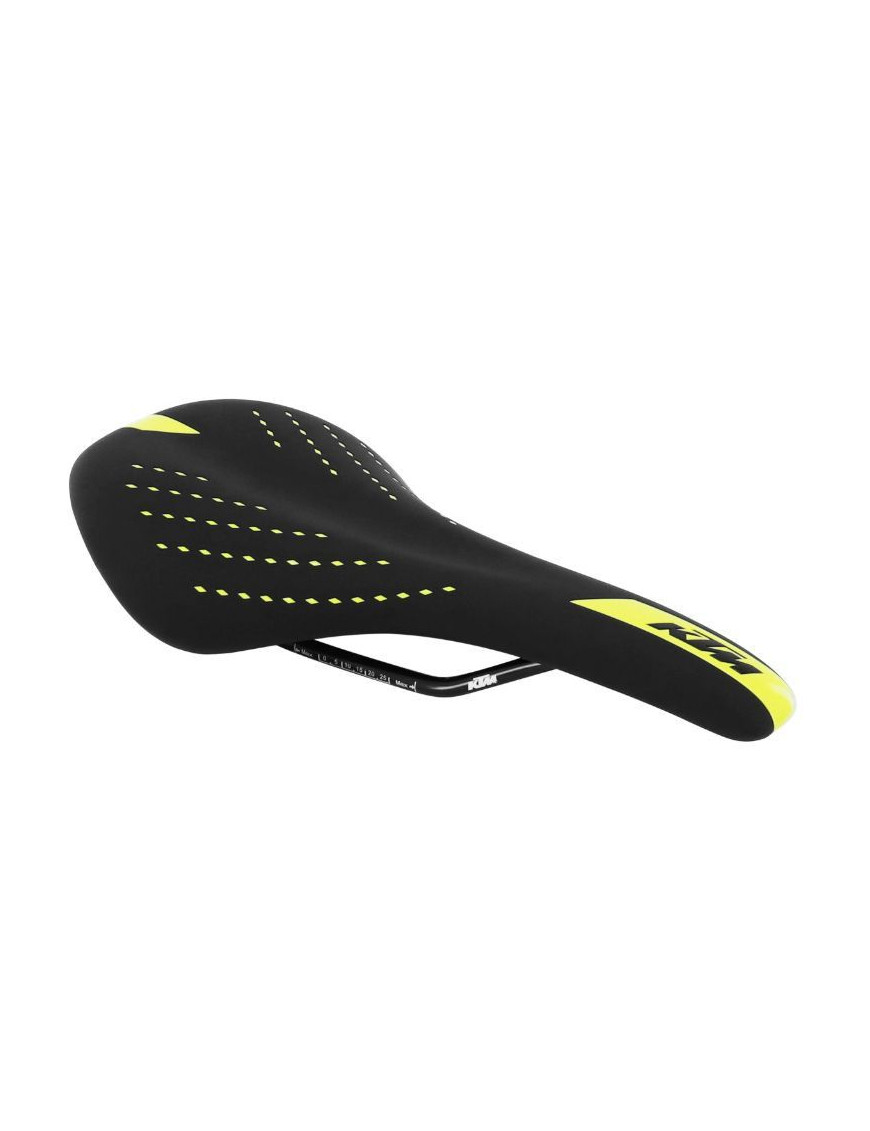 SELLE ROUTE KTM SPORTY NOIR DECO JAUNE 280x150mm