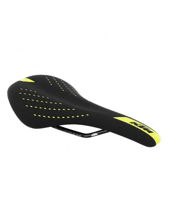 SELLE ROUTE KTM SPORTY NOIR DECO JAUNE 280x150mm