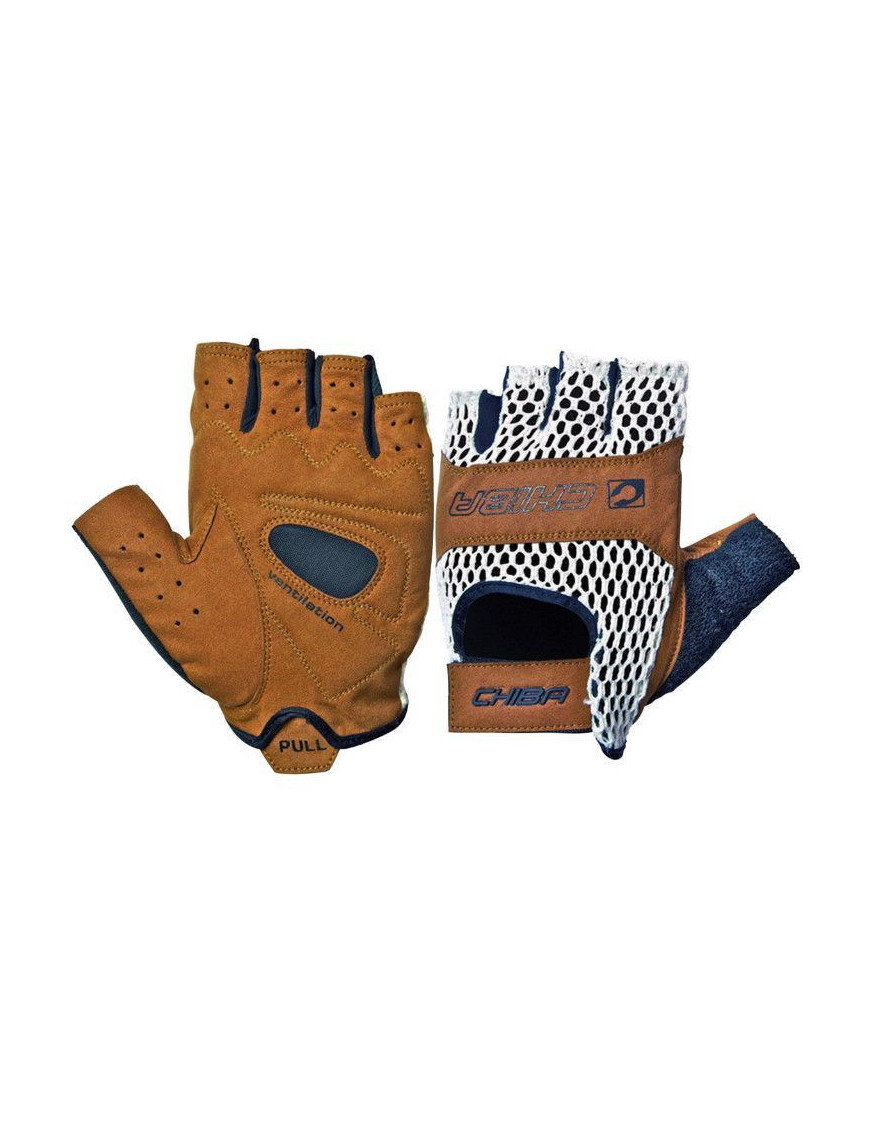 GANTS VELO COURT CHIBA RETRO BEIGE-MARRON L (PAIRE SUR CARTE) - QUALITE ALLEMANDE -