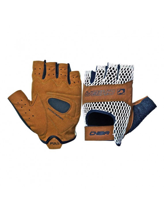 GANTS VELO COURT CHIBA RETRO BEIGE-MARRON L (PAIRE SUR CARTE) - QUALITE ALLEMANDE -