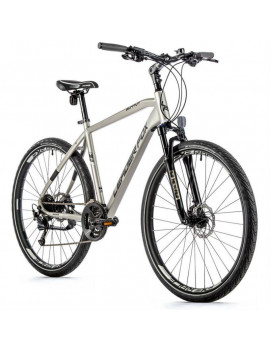 VELO MUSCULAIRE VTC 28 LEADER FOX SUMAVA 2023 HOMME ARGENT MAT 9V CADRE 22,5 POUCES  (TAILLE ADULTE 185cm à 193cm)