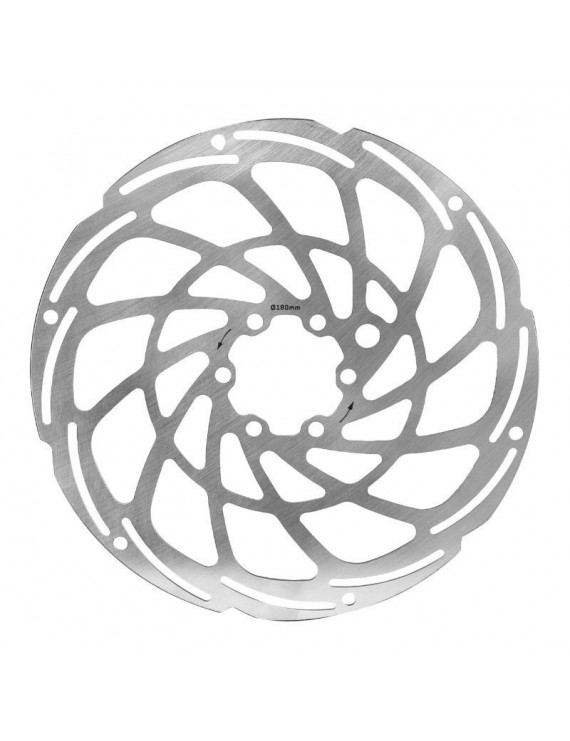 DISQUE DE FREIN VTT 6 TROUS NEWTON BRAKCO COMPATIBLE SHIMANO ET AUTRES 180mm ARGENT POUR VAE - E-BIKE AVEC RENFORT SUPPLEMENTAI
