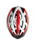 CASQUE VELO ADULTE GIST ROUTE-VTT FASTER BLANC-ROUGE IN-MOLD TAILLE 56-62 REGLAGE MOLETTE 240 g