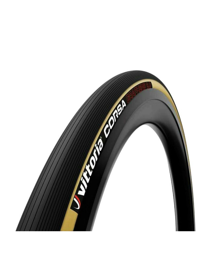 BOYAU ROUTE 700 X 28 VITTORIA CORSA NOIR-FLANCS MIEL GRAPHENE 320g