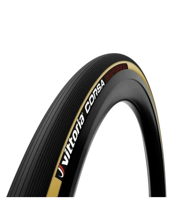 BOYAU ROUTE 700 X 28 VITTORIA CORSA NOIR-FLANCS MIEL GRAPHENE 320g