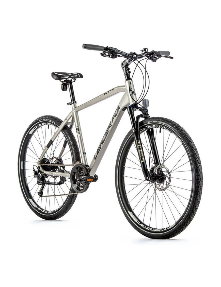 VELO MUSCULAIRE VTC 28 LEADER FOX SUMAVA 2023 HOMME ARGENT MAT 9V CADRE 19 POUCES (TAILLE ADULTE 175 à 183 cm)