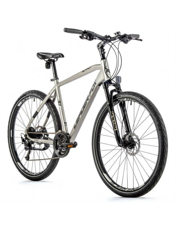 VELO MUSCULAIRE VTC 28 LEADER FOX SUMAVA 2023 HOMME ARGENT MAT 9V CADRE 19 POUCES (TAILLE ADULTE 175 à 183 cm)