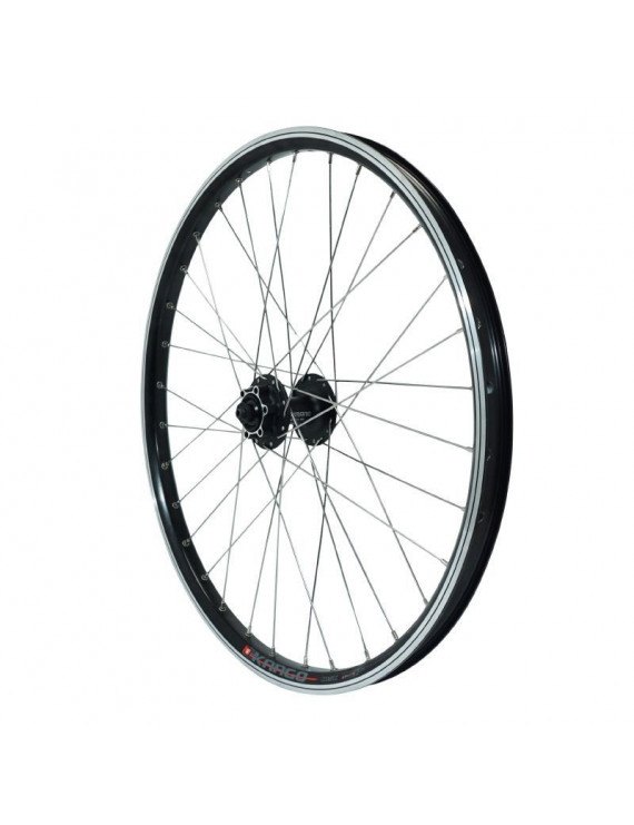 "ROUE VTT 24"" AVANT DOUBLE PAROI MOY SHIMANO M475 DISC 6 TROUS RAYON INOX"