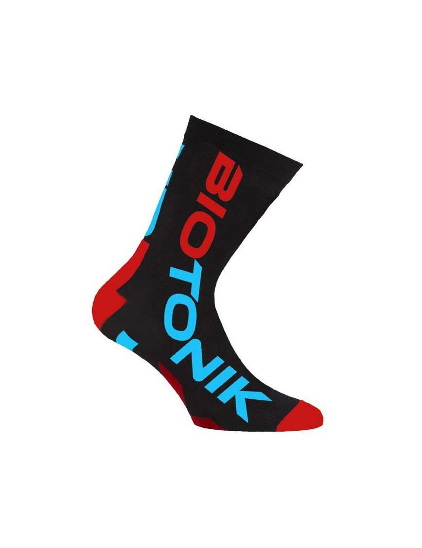 CHAUSSETTES-SOCQUETTES ETE BIOTONIK ULTRA-LEGERE NOIR-ROUGE-BLEU AVEC RENFORTS CARBONE 43-46 (PAIRE)