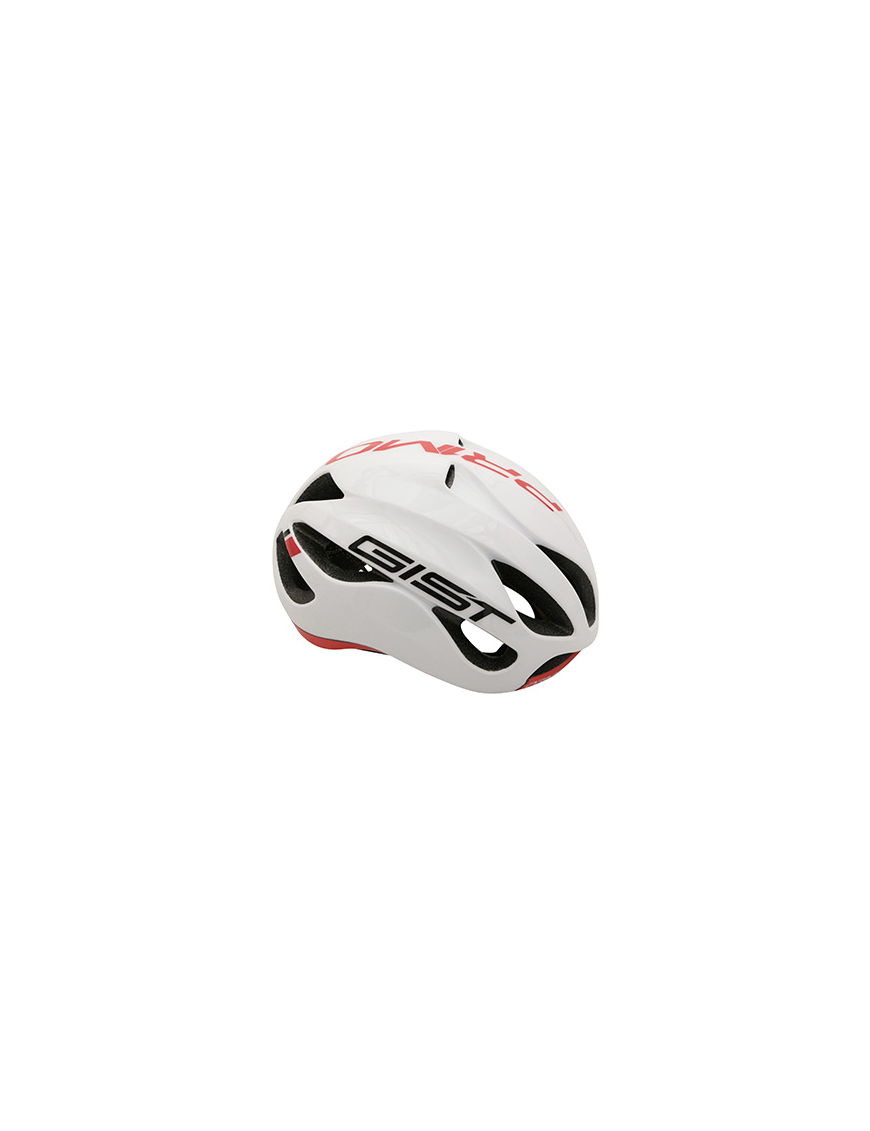 CASQUE VELO ADULTE GIST ROUTE PRIMO BLANC-ROUGE FULL IN-MOLD TAILLE 56-62 REGLAGE MOLETTE 250GRS