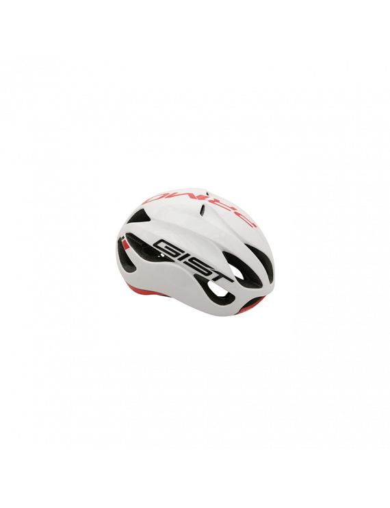 CASQUE VELO ADULTE GIST ROUTE PRIMO BLANC-ROUGE FULL IN-MOLD TAILLE 56-62 REGLAGE MOLETTE 250GRS