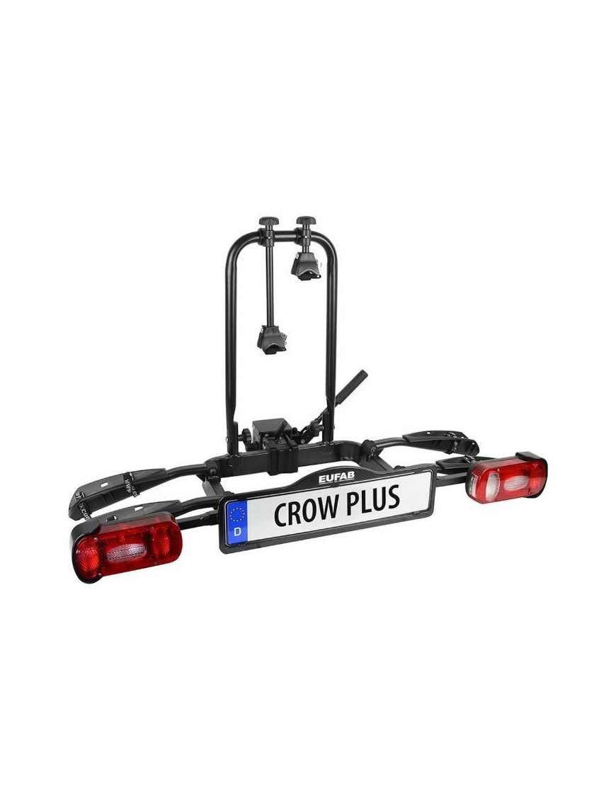 PORTE VELO PLATEFORME EUFAB CROW PLUS INCLINABLE POUR 2 VELOS VAE FIXATION RAPIDE SUR L'ATTELAGE - POSSIBILTE D'UNE EXTENSION P