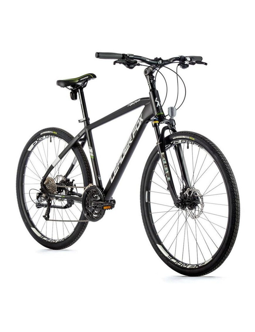 VELO MUSCULAIRE VTC 28 LEADER FOX TOSCANA 2023 HOMME NOIR MAT 9V CADRE 19 POUCES (TAILLE ADULTE 175 à 183 cm)