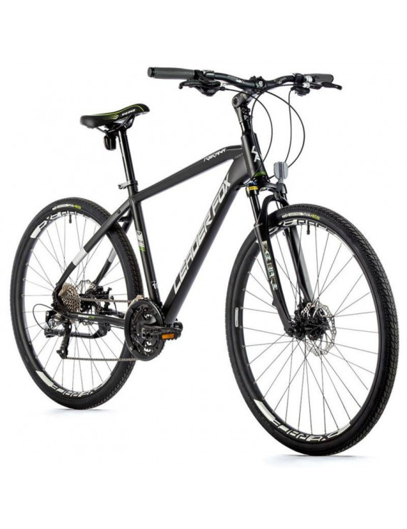 VELO MUSCULAIRE VTC 28 LEADER FOX TOSCANA 2023 HOMME NOIR MAT 9V CADRE 19 POUCES (TAILLE ADULTE 175 à 183 cm)
